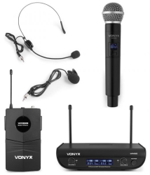 Set microfoane wireless Vonyx WM82C vocal headset-lavaliera 