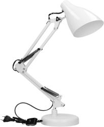 Lampa de birou VIRONE DIAN DL-1/W E27 60 W 3 articulatii mobile cablu 110 cm cu comutator otel alb 