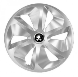 Set 4 capace roti pentru Skoda Nou Alb-Negru model Roco Gray R14 
