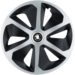 Set 4 capace roti pentru Skoda Nou Alb-Negru model Roco Mix R13 