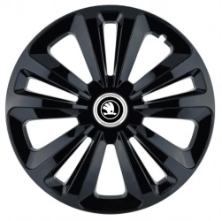 Set 4 capace roti pentru Skoda Nou Alb-Negru model Terra Black R15 