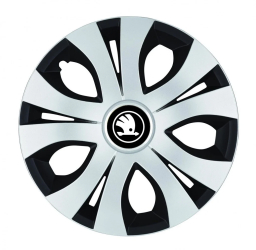 Set 4 capace roti pentru Skoda Nou Alb-Negru model Top Mix R17 
