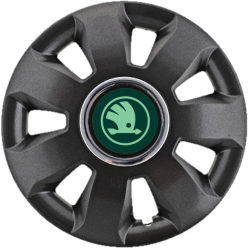 Set 4 Capace Roti pentru Skoda Verde model Ares Black R15 