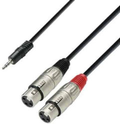 Adam Hall Cables 3 STAR YWFF 0300 Cablu Jack 3.5 mm stereo 2 XLR mama 3m 