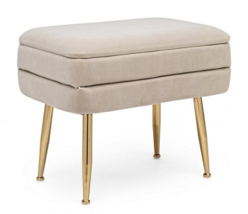 Banca tapiterie velur bej Pavlina 50x34.5x42 cm 