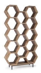 Biblioteca din lemn mango maro Wahida 100 cm x 30 cm x 186 h 