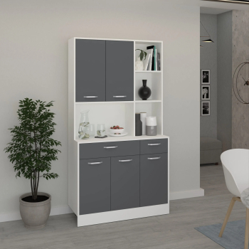 Bufet haaus Hugo Antracit/Alb 100 x 44 x 188 cm 