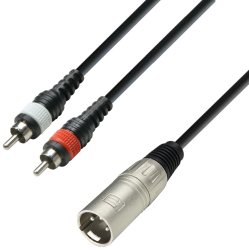 Cablu XLR tata la 2 x RCA tata Adam Hall Cables 3 STAR YMCC 0600 