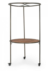 Expozor din fier negru cu polita din lemn maro Ø 103 cm x 199 h 