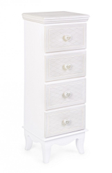 Noptiera 4 sertare din mdf alb Charlene 31 cm x 26 cm x 90 h 