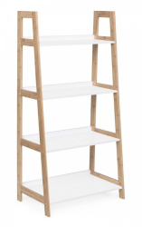 Raft de podea cu 4 polite din lemn maro alb Brooklyn 62 cm x 38 cm x 130 h 
