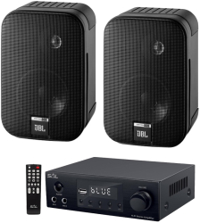 Sistem boxe JBL Control 1 Pro negru cu amplificator bluetooth USB FM 