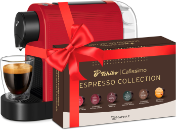 Espressor capsule Tchibo Cafissimo PURE Plus 1250W 0.8L 15 bar Red + 60 capsule Espresso Collection 