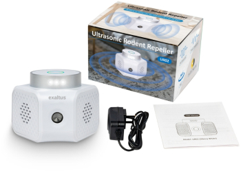 Aparat impotriva rozatoarelor Exaltus® Anti soareci sobolani Tehnologie duala cu ultrasunete acoperire 120m2 si Actiune 360 4 tre 