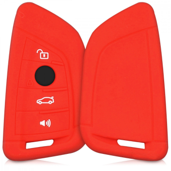 Husa Cheie Auto pentru BMW - 4 Butoane Silicon Rosu 42986.09 