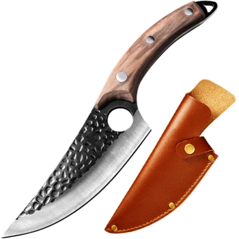 Cutit de bucatarie cu toc 27 cm maner ergonomic otel si lemn 