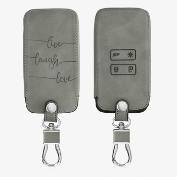 Husa Cheie Auto pentru Renault / Dacia - 4 Butoane - Keyless Go Piele nabuc Gri 48565.09 
