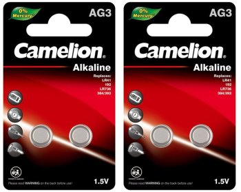 Set 4 baterii alcaline tip AG3/LR41 1.5V 41mAh 
