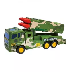 Camion militar lansator cu 6 roti racheta 29 cm verde pentru copii 