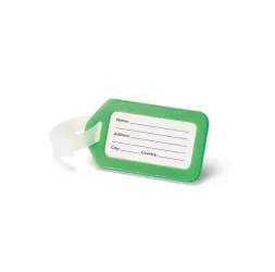 Eticheta identificare bagaje antifurt 87 x 50 x 4 mm verde 