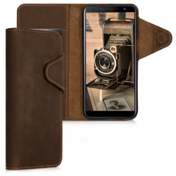 Husa pentru Samsung Galaxy J6 Plus Piele naturala Maro 46604.05 