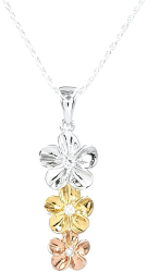 Lantisor Pandantiv Plumeria Argint 925 Placat cu Aur PersonalStyle 