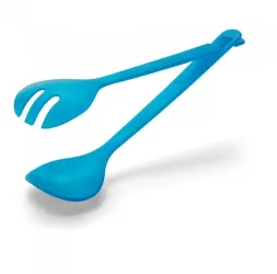 Set tacamuri plastic lingura si furculita pentru salata albastru 286 x 72 mm 