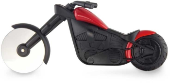 Taietor pizza inovator eMazing design motocicleta cu suport inclus dimensiuni 21.5 x 9.5 cm fabricat din otel inoxidabil si plastic rezi 