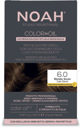 Vopsea de par permanenta fara amoniac pe baza de ulei 6.0 Blond Inchis Dark Blond Noah Color in Oil 135 ml 