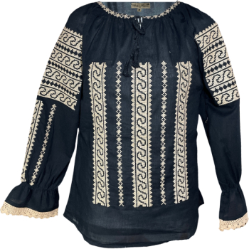 Bluza dama casual R 25 marime S negru/bej 