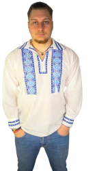 Bluza tip ie barbati RB 24 marime 3XL alb/albastru nautic 