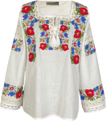 Bluza tip ie dama B23 alb cocos/gri marime 2XL 