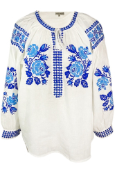 Bluza tip ie dama B23 alb/albastru marime M 