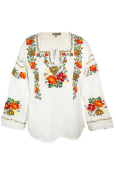Bluza tip ie dama B23 alb/maro marime L 