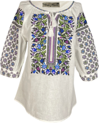 Bluza tip ie dama B23 alb/mov marime 2XL 