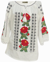 Bluza tip ie dama BN24 alb cocos/rosu ferrari marime XL 