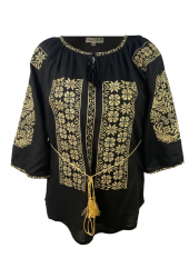 Bluza tip ie dama RBIB marime 2XL negru/auriu antichizat 