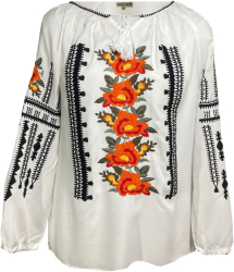 Bluza tip ie dama RIAG marime 2XL alb/portocaliu 