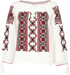 Bluza tip ie traditionala dama ML 185 alb marime XL 