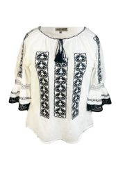 Bluza tip ie traditionala dama ML09 marime L alb /negru glossy 