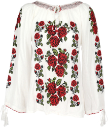Bluza tip ie traditionala dama ML26 marime 6XL alb 