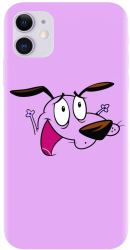Husa din silicon compatibila cu Apple iPhone 11 - model Courage The Cowardly Dog 