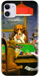 Husa din silicon compatibila cu Apple iPhone 11 - model Dogs Playing Poker 