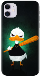 Husa din silicon compatibila cu Apple iPhone 11 - model Duck With A Bat 