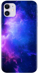 Husa din silicon compatibila cu Apple iPhone 11 - model Purple Space Nebula 
