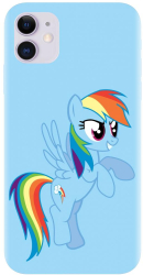 Husa din silicon compatibila cu Apple iPhone 11 - model Rainbow dash 