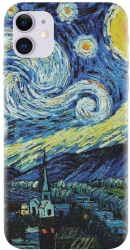Husa din silicon compatibila cu Apple iPhone 11 - model The Starry Night 