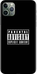 Husa din silicon compatibila cu Apple iPhone 11 Pro Max - model Parental Advisory 