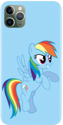 Husa din silicon compatibila cu Apple iPhone 11 Pro Max - model Rainbow dash 