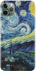 Husa din silicon compatibila cu Apple iPhone 11 Pro Max - model The Starry Night 